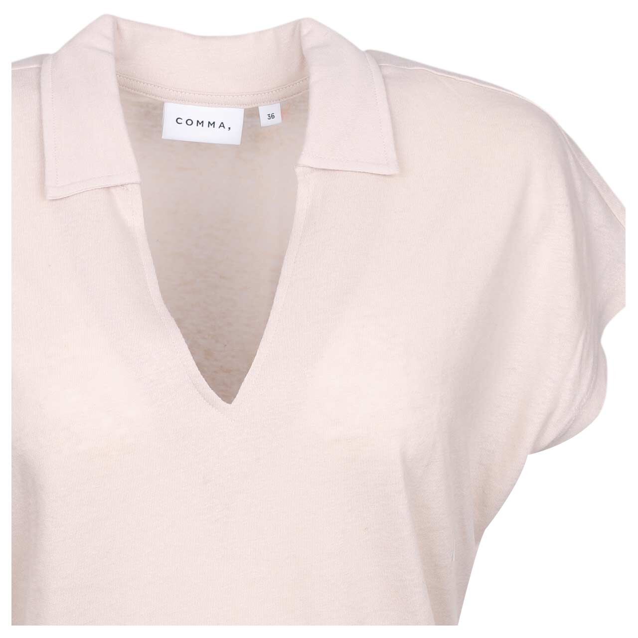 Damen T-Shirt von Comma in Beige, Detailansicht vorne
