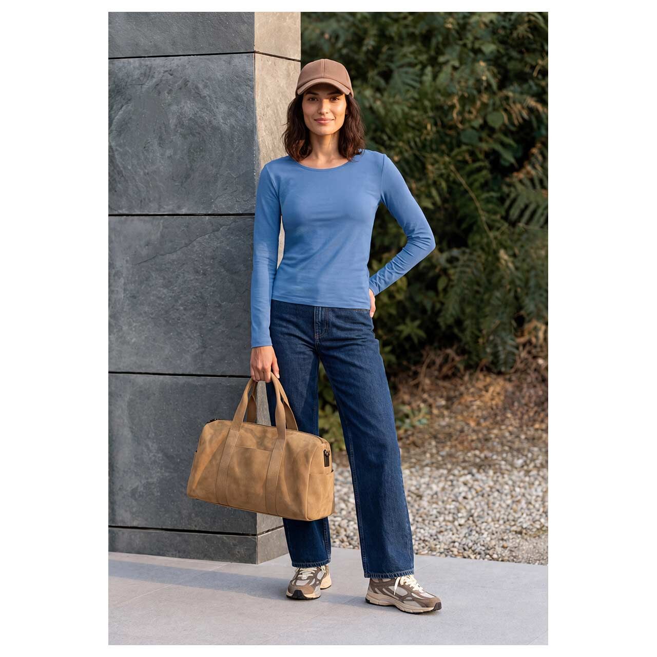 Damen Langarm Shirt Pia von Cecil in Hellblau, Vorderansicht am Model