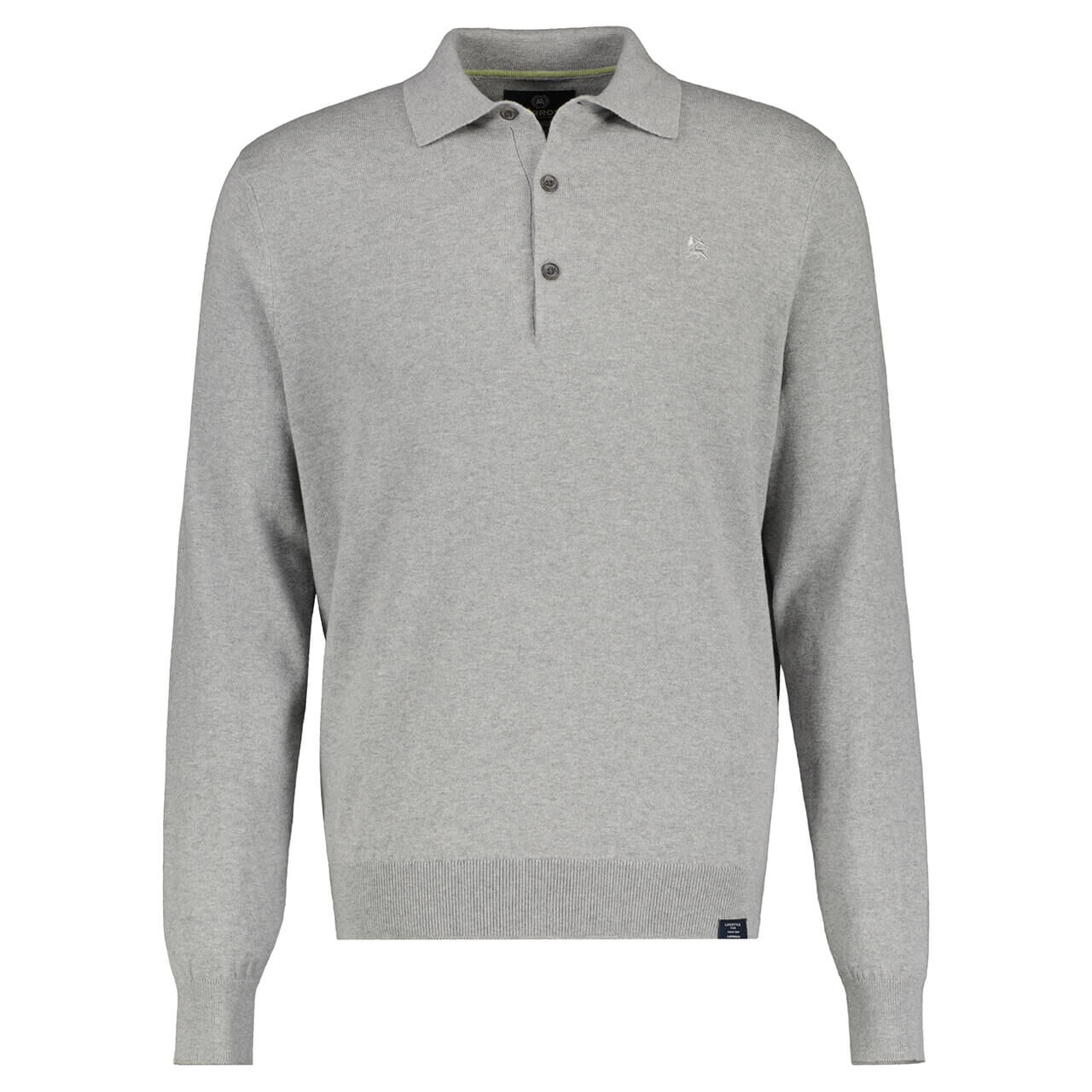 Lerros Herren Pullover Polo platinum grey melange