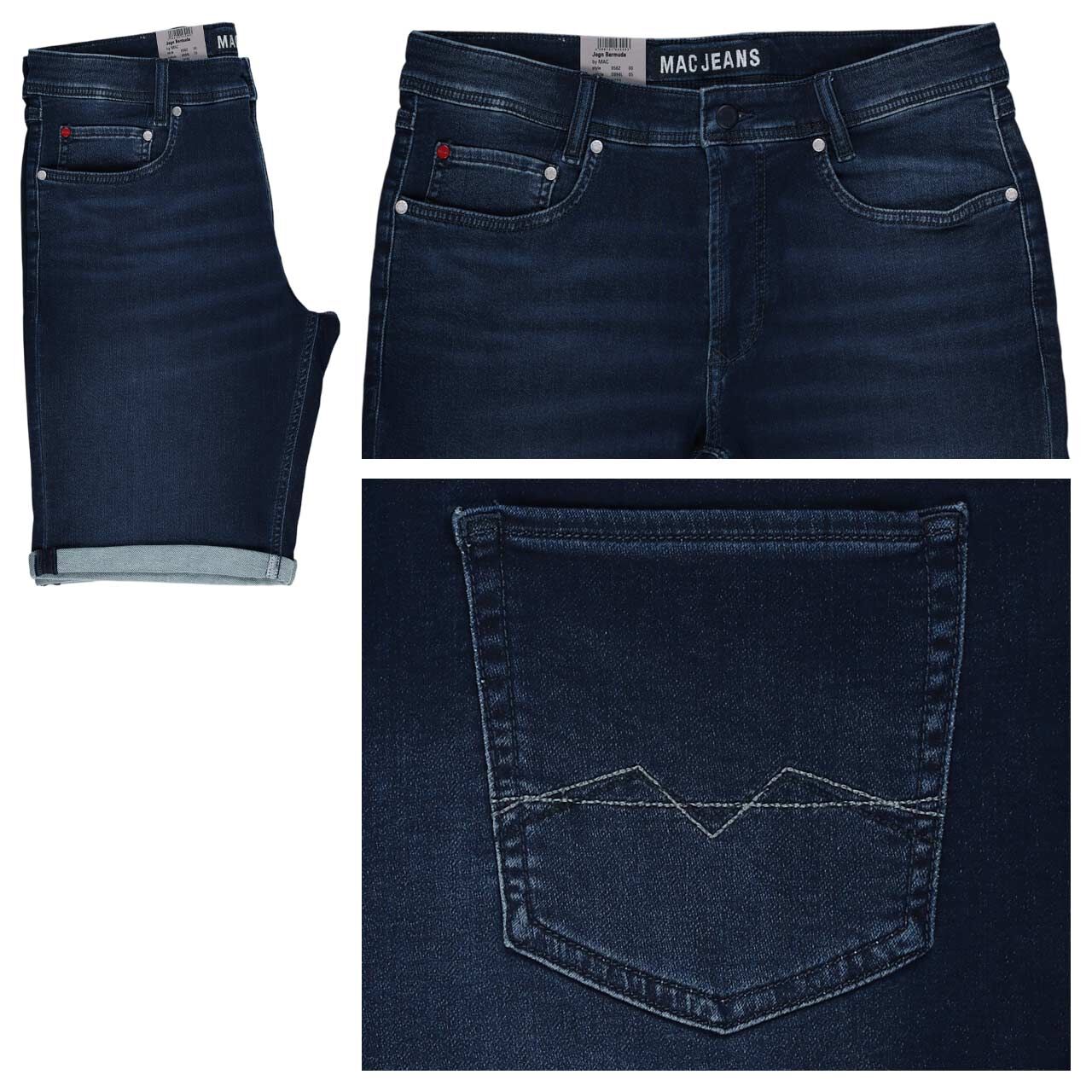 MAC Jogn Jeans Bermuda dark blue vintage wash