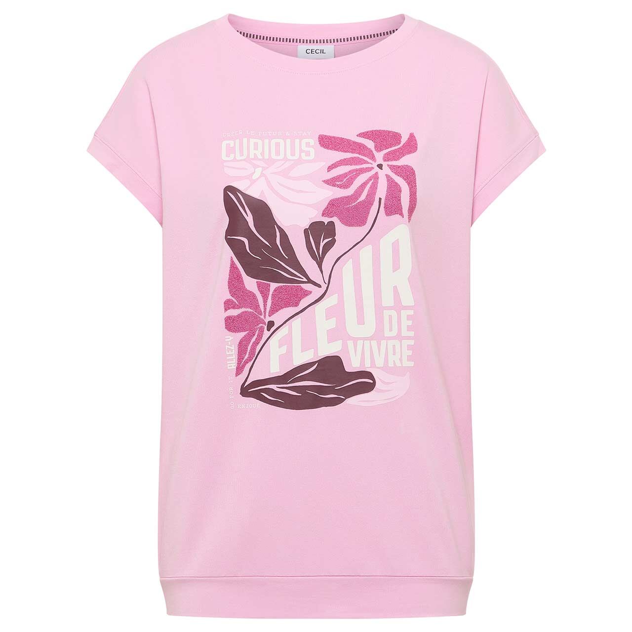 Cecil Damen T-Shirt Multi Fleur light blush rose