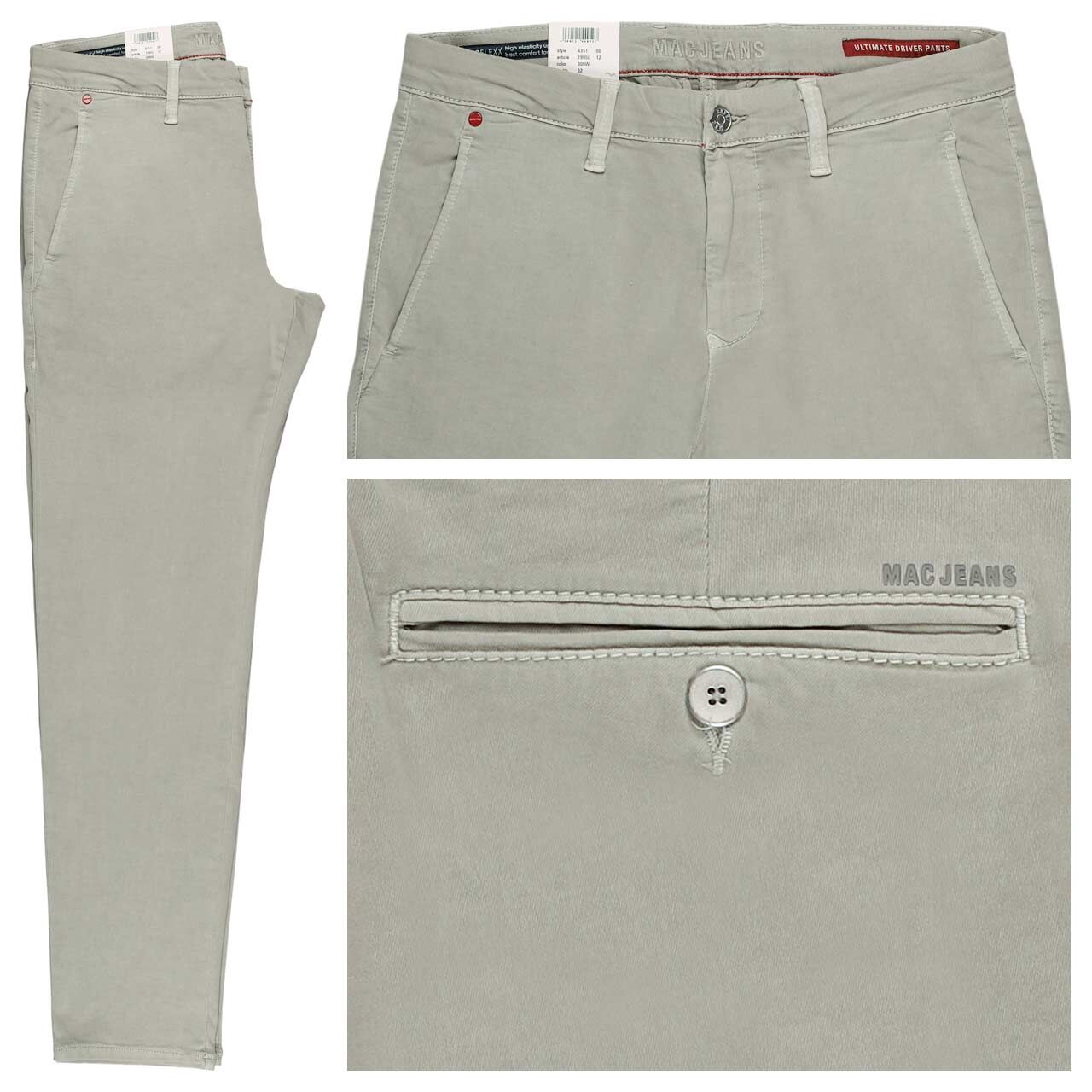 MAC Flexx Driver Pants Chino Baumwollhose iceberg green