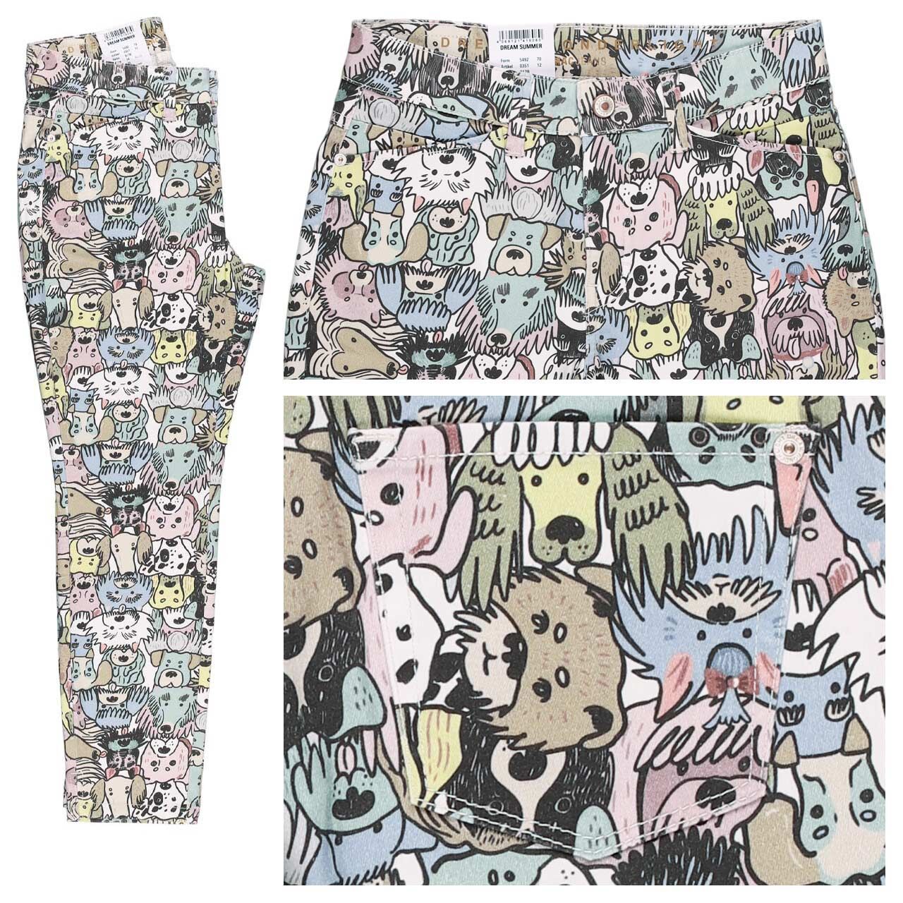MAC Dream Summer 7/8 Baumwollhose colored dog print wonderlight