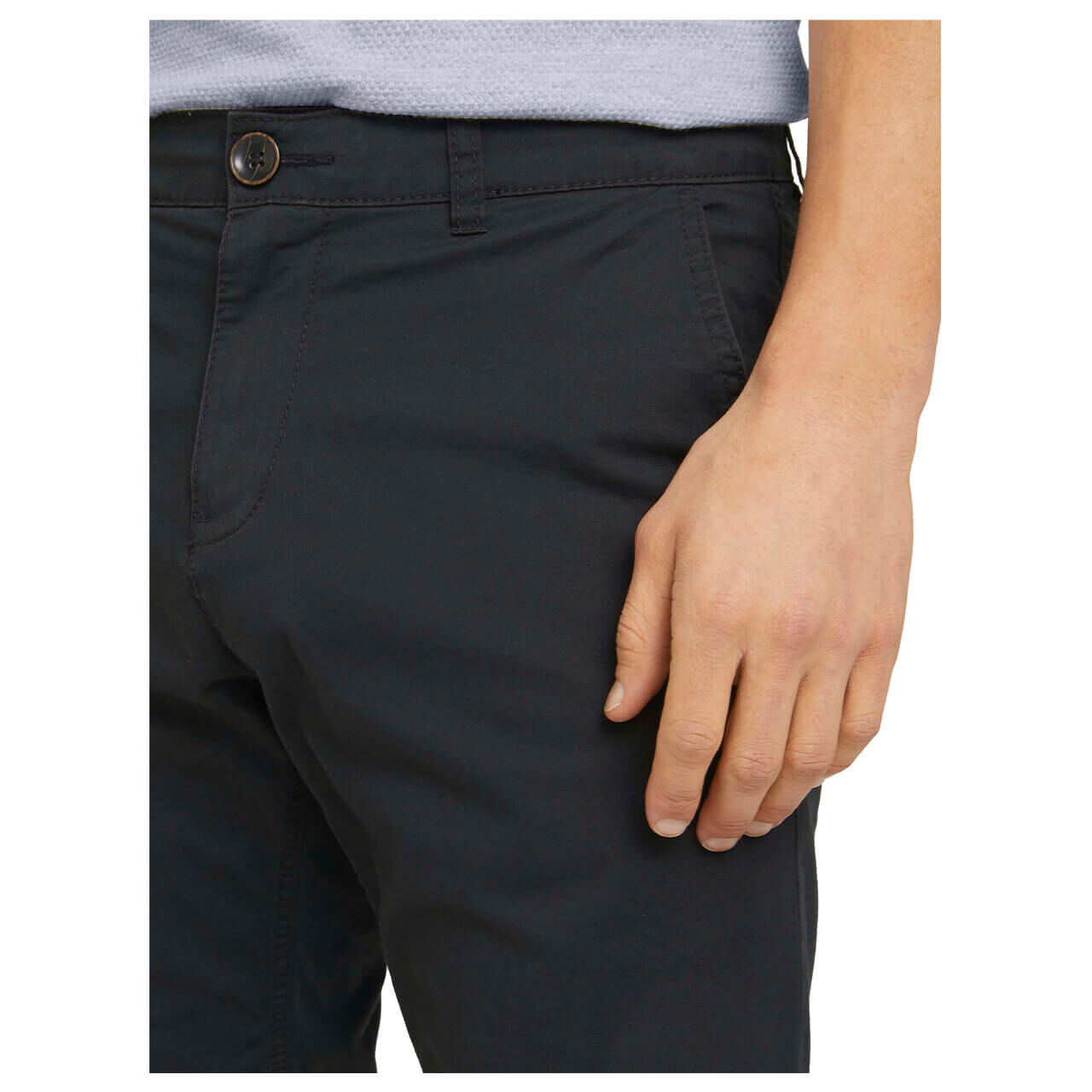 tomtailor-hose-josh-chino-29999-detail Tom Tailor Josh Baumwoll Bermuda für Herren in Schwarz, FarbNr.: 29999