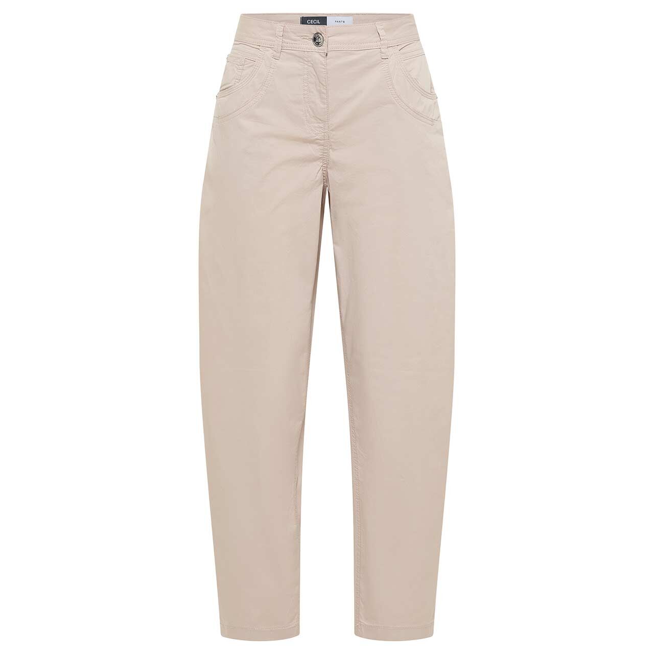 Cecil Scarlett Barrel Ankle Baumwollhose cashmere beige