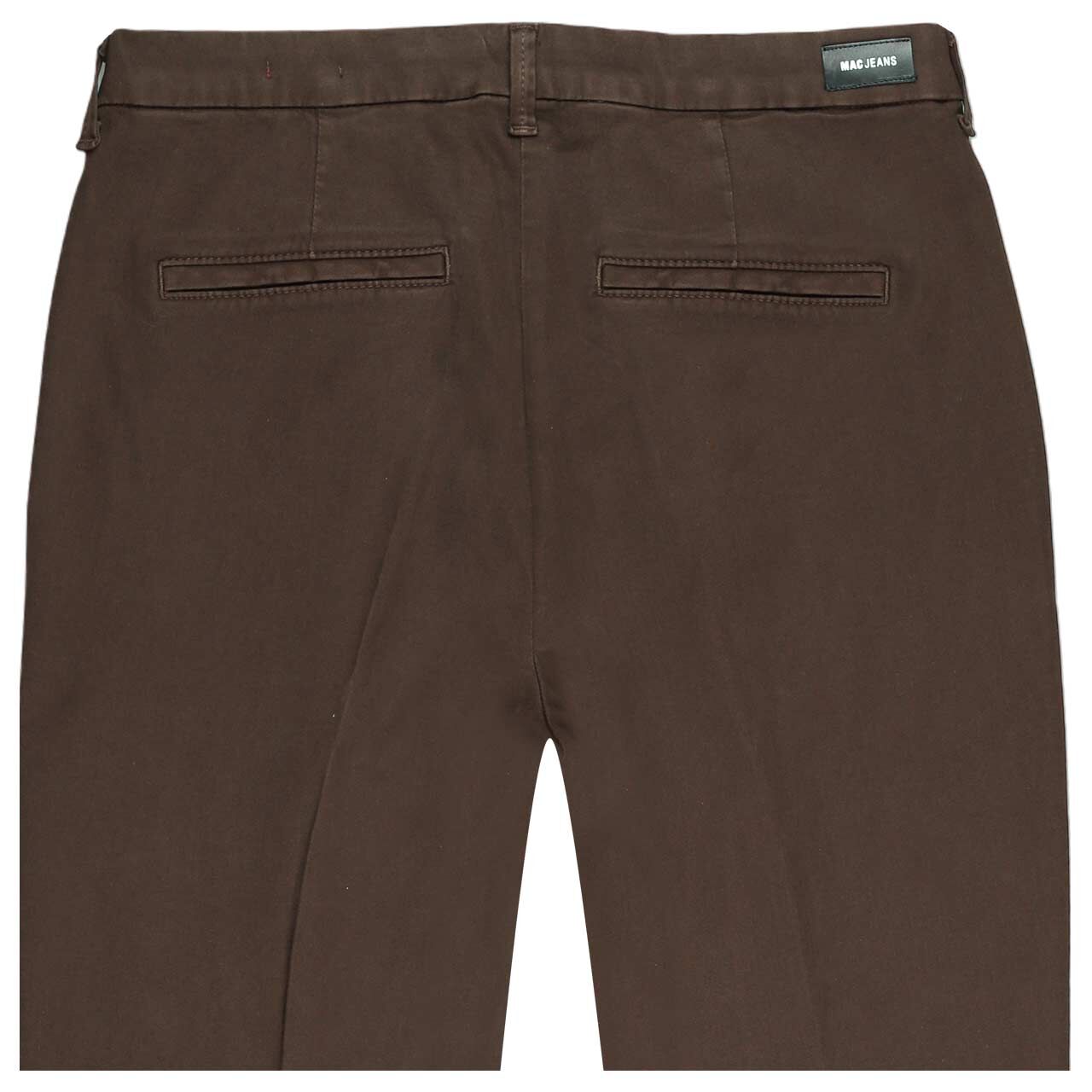 Damen 7/8 Baumwollhose Chino von MAC in Dunkelbraun, detaillierte Rückansicht