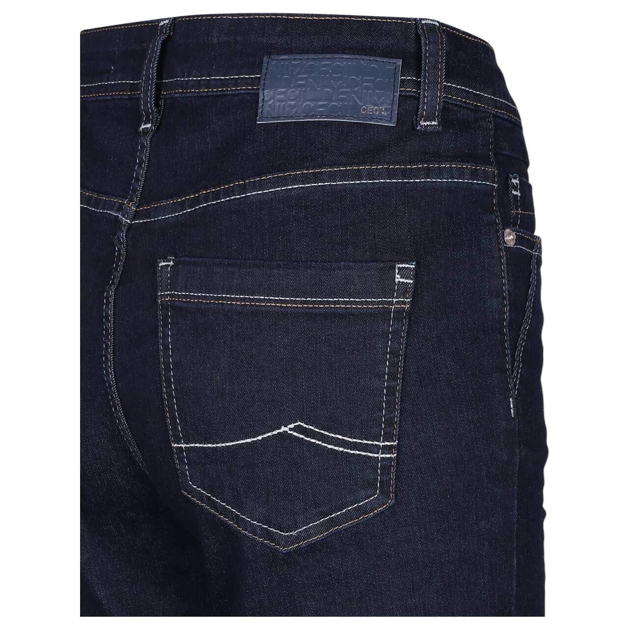Damenjeans Toronto von Cecil in Dunkelblau, Detailansicht hinten