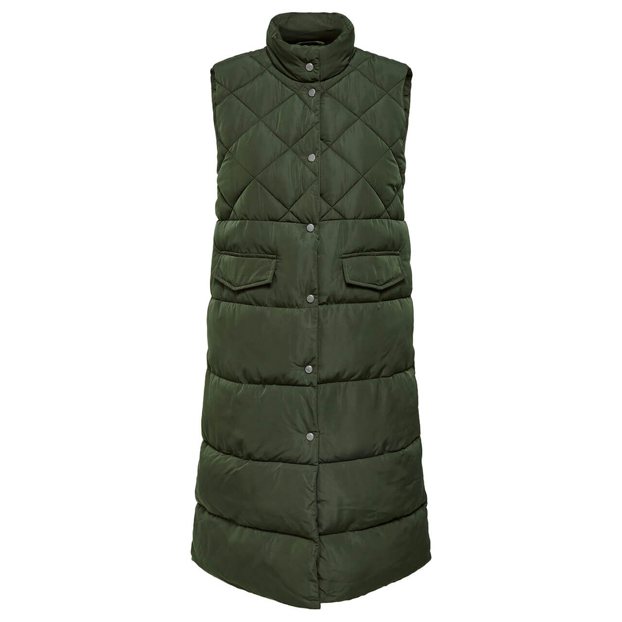 Only Stacy Quilted Waistcoat Weste forest night