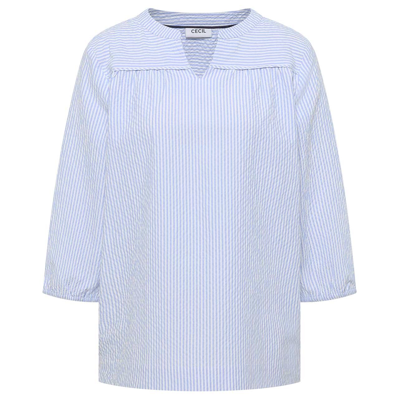 Cecil Damen 3/4 Arm Bluse Seersucker Stripe Tunic blouse blue