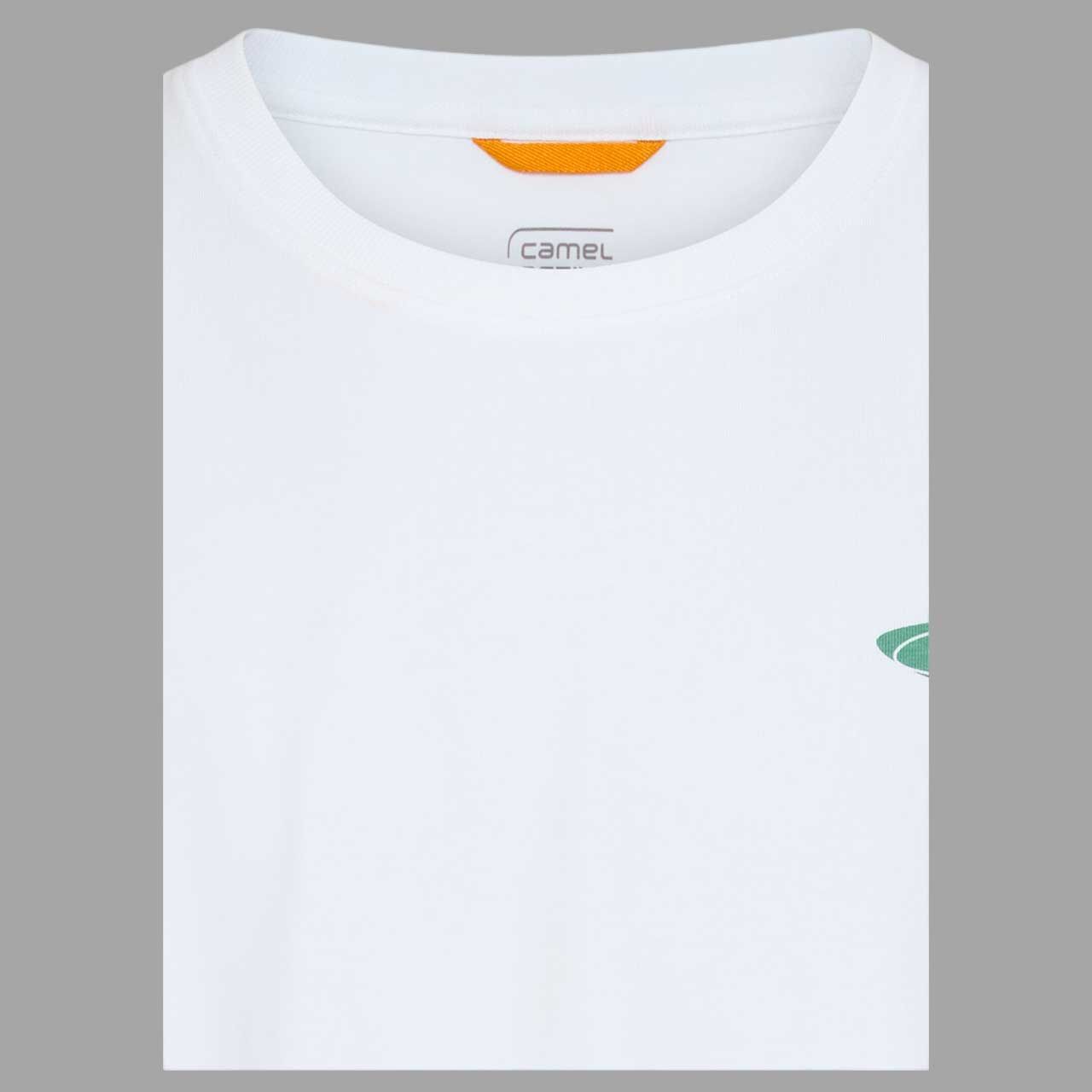 Herren T-Shirt von Camel active in Weiß mit Print, detaillierte Vorderansicht