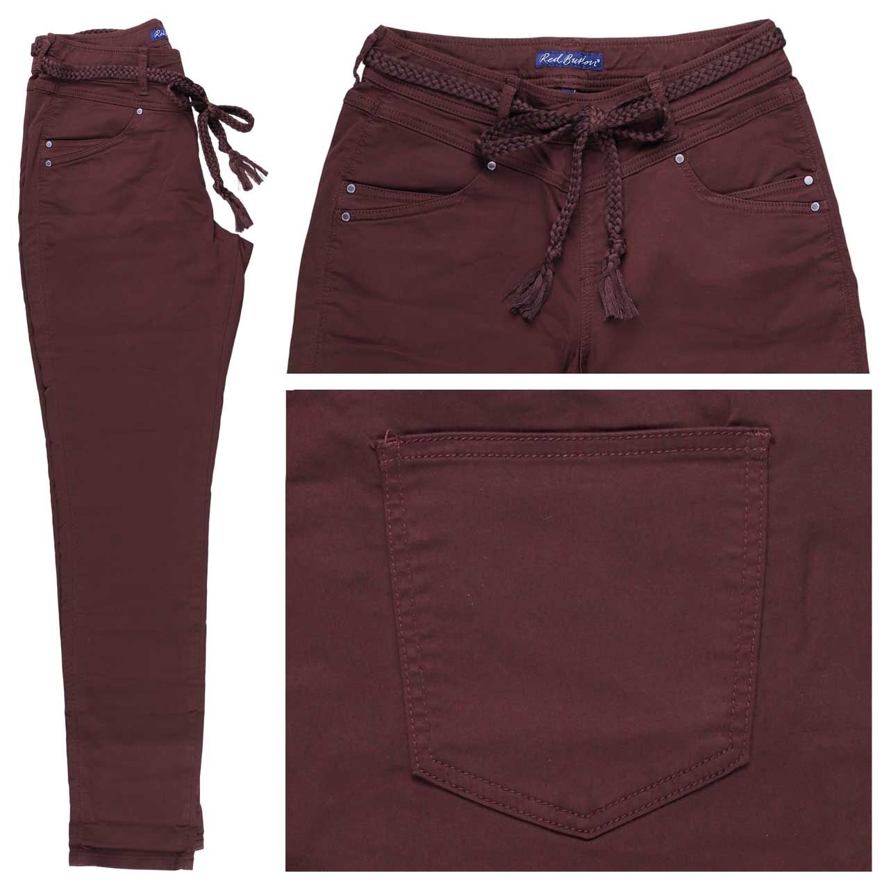 Red Button Tessy Jogpants Baumwollhose burgundy