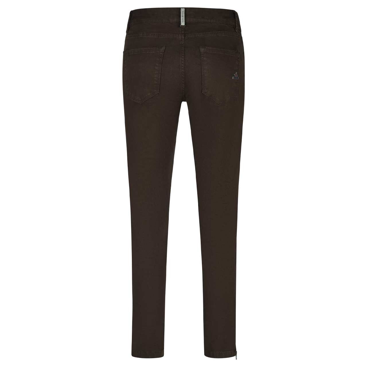 Damen Baumwollhose Italy V 7/8 Stretch Twill von Buena Vista in Dunkelbraun, Rückansicht