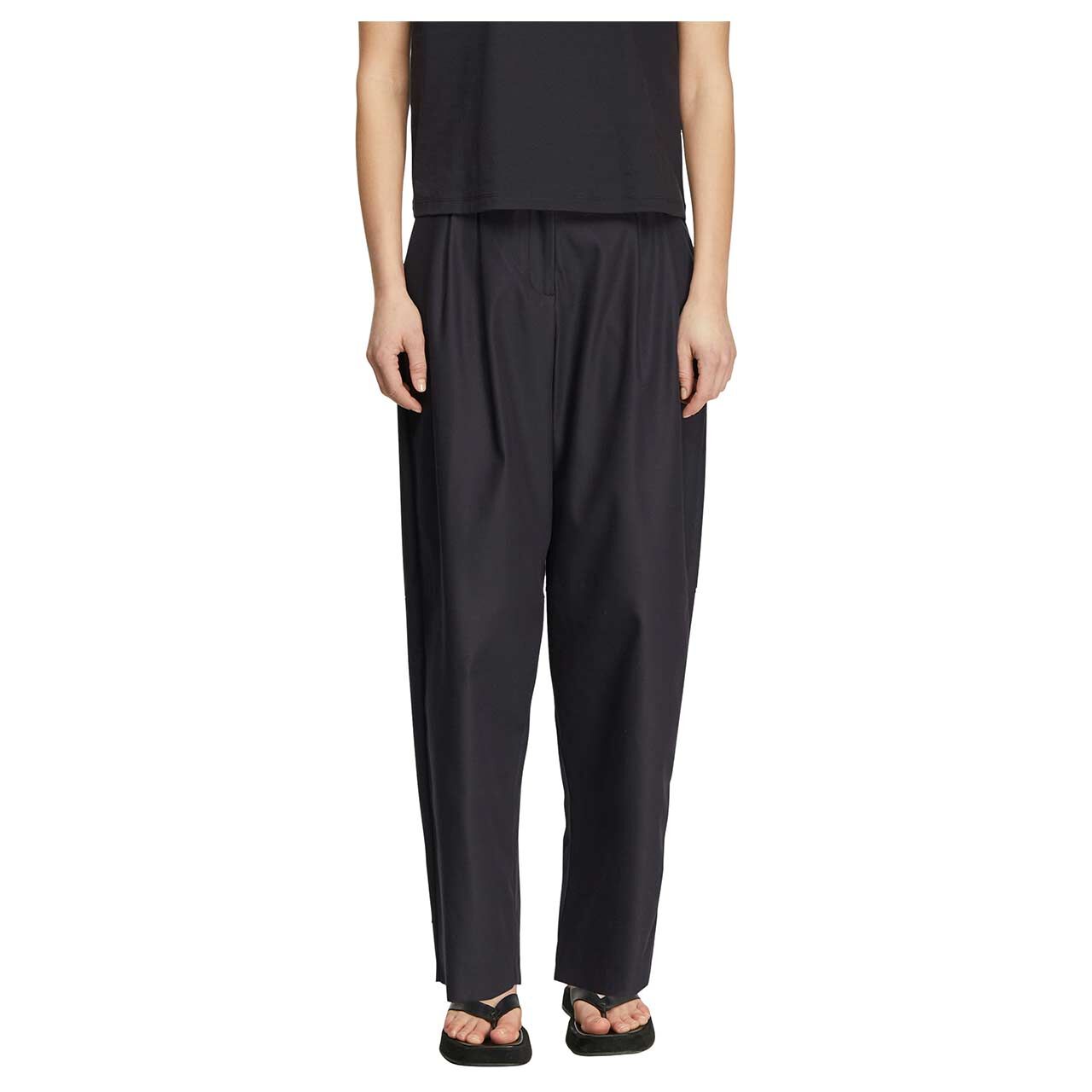 Damen 7/8 Baumwollhose von Comma in Dunkelblau, Vorderansicht am Model