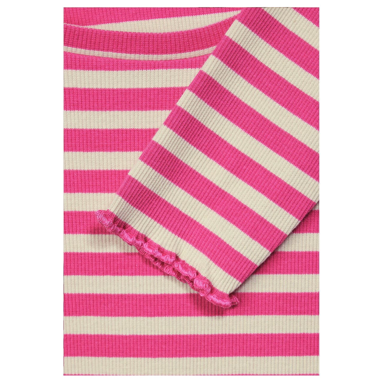 Street One Damen Langarm Shirt Rib cozy pink