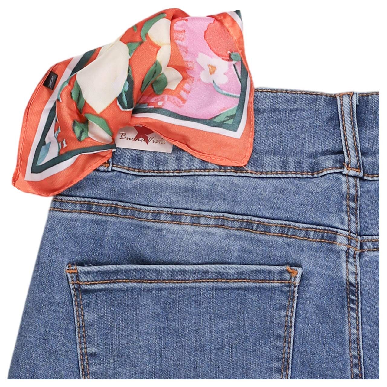 Buena Vista Tummyless-Short Stretch Denim Jeans bright denim