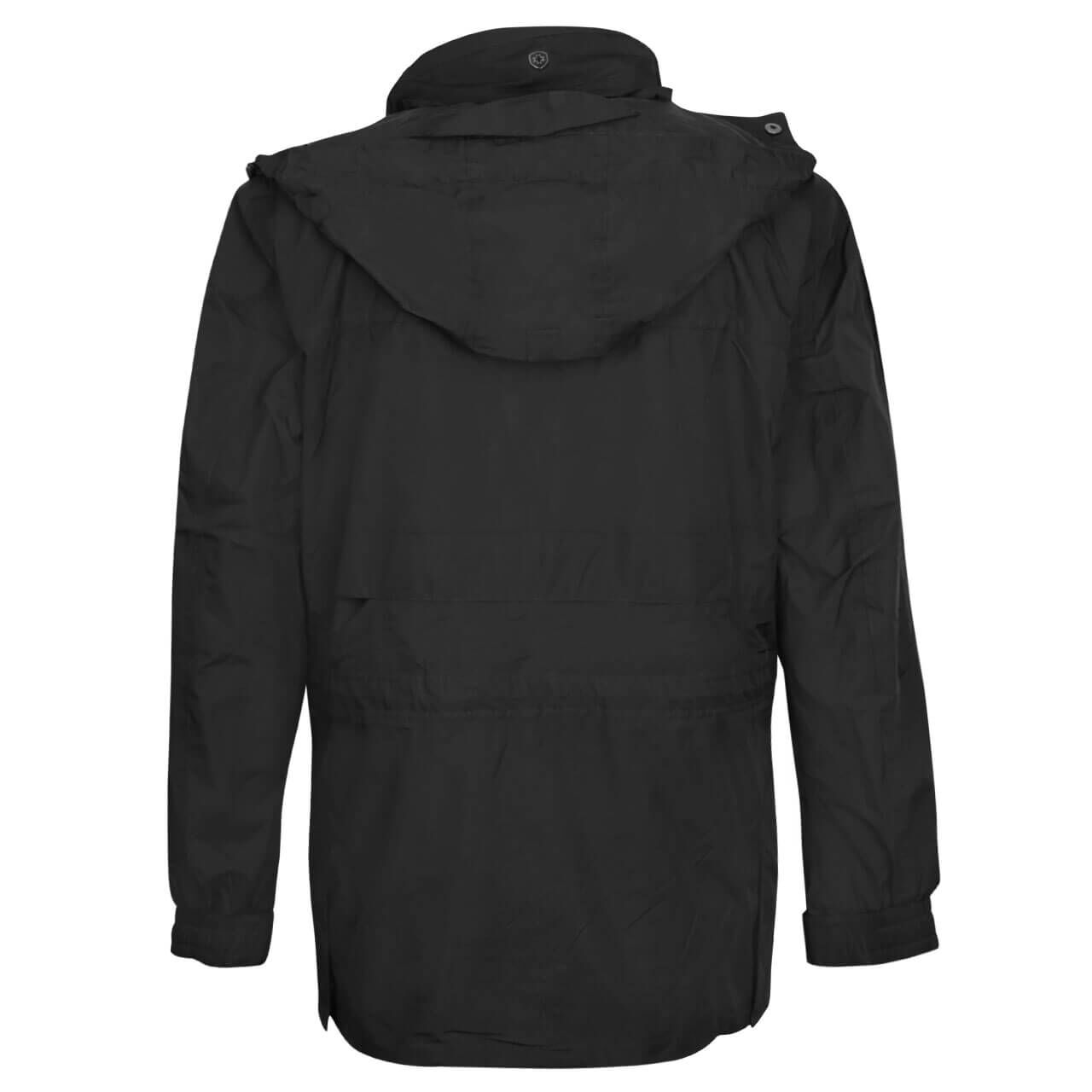 wellesnsteyn-jacke-herren-golfjacke-gj-44-black-hinten-2 Herren Jacke Golfjacke von Wellensteyn in Schwarz, Rückansicht ohne Kapuze