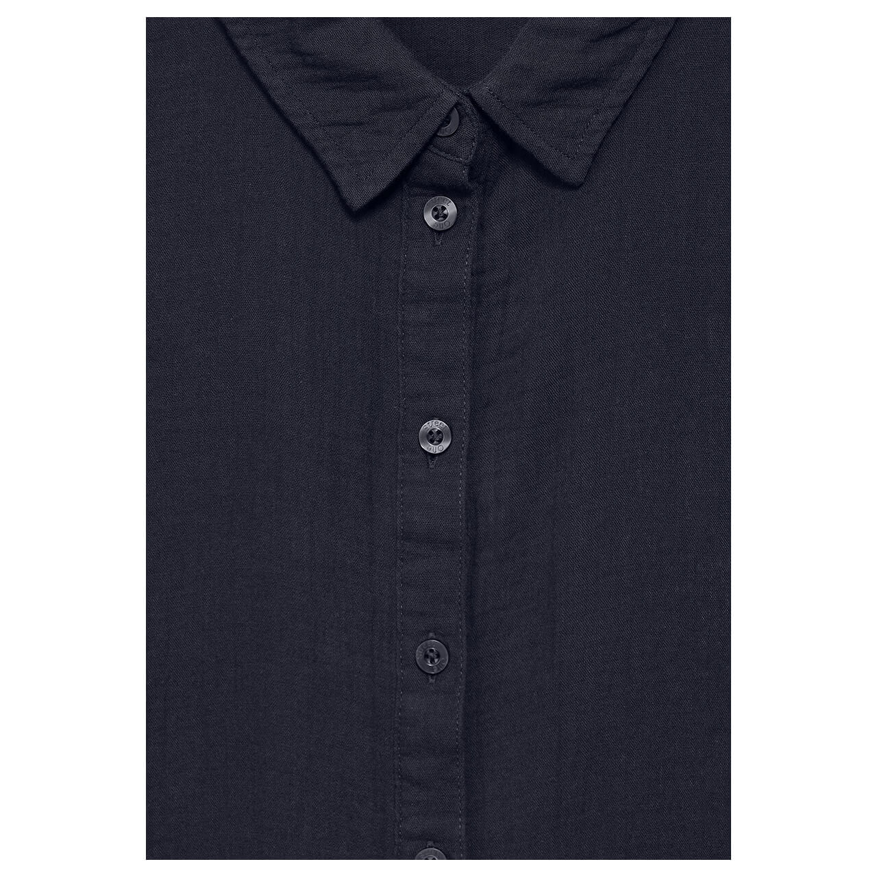 Street One Damen 3/4 Arm Kleid Musselin Shirt Dress navy blue