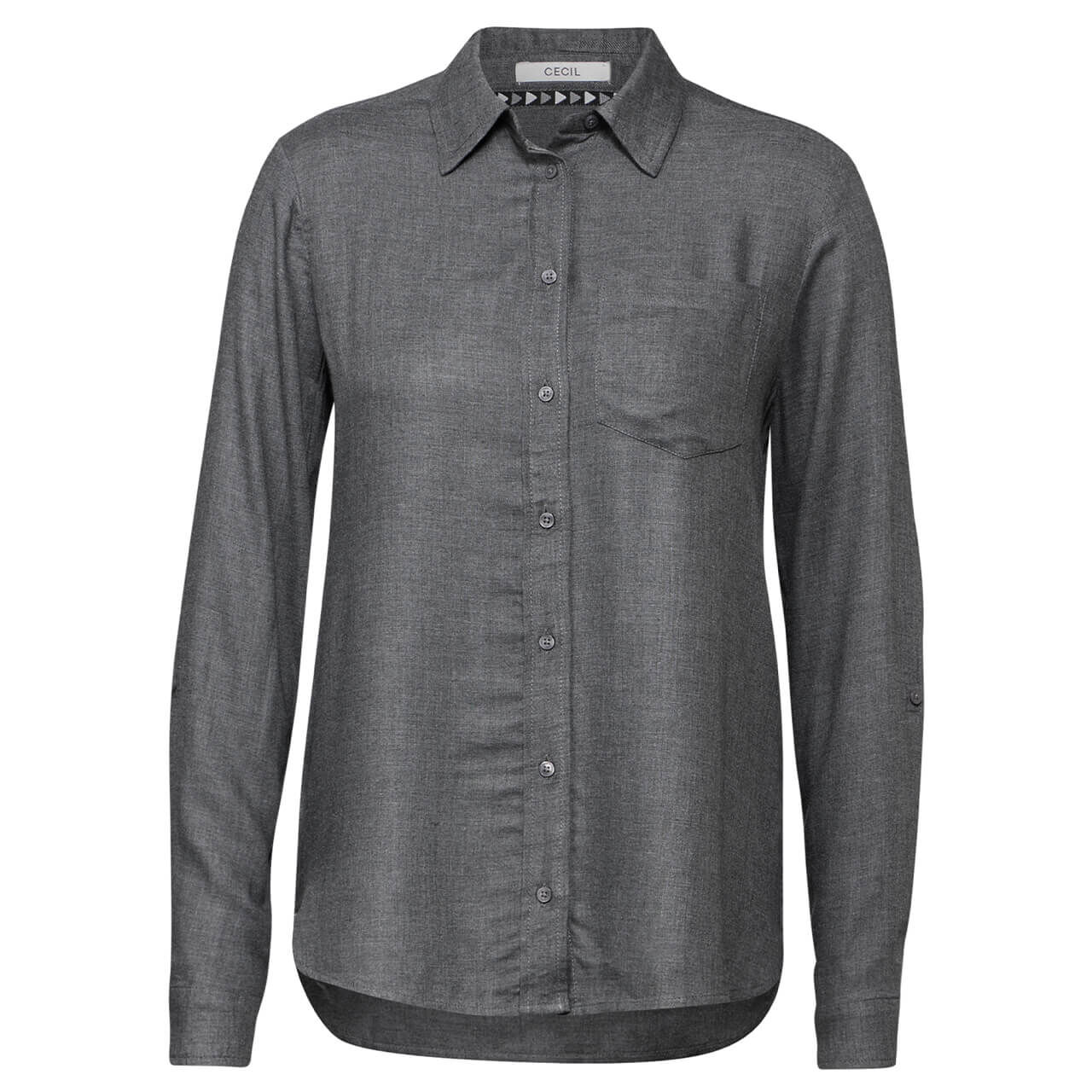 Cecil Damen Langarm Bluse flint grey melange