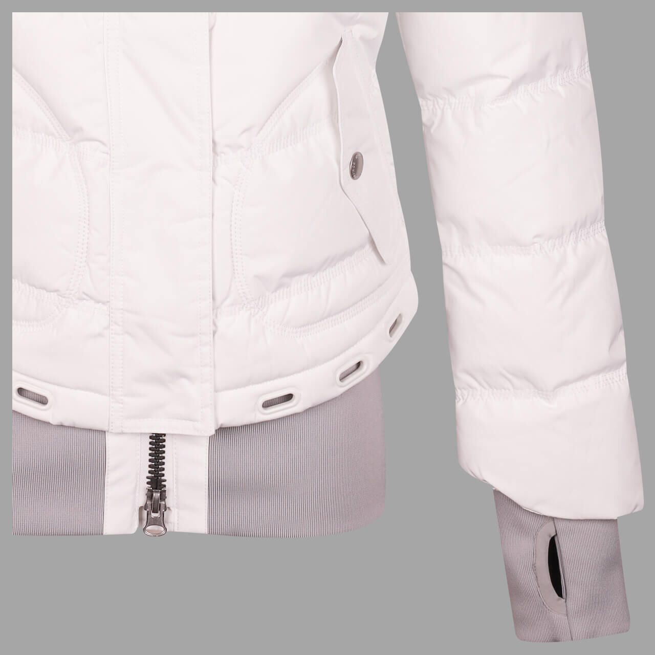 Damen Jacke Queens von Wellensteyn in Weiß, Detailansicht Saum