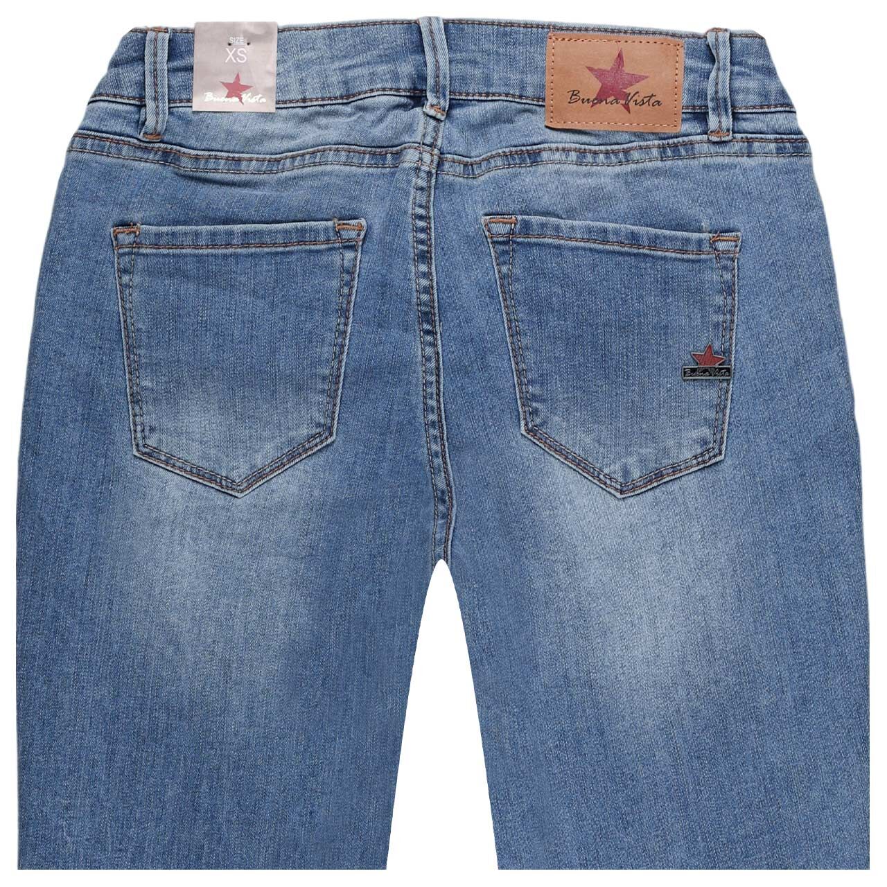 Damen Jeans Italy V 7/8 Stretch Denim von Buena Vista in Blau verwaschen, detaillierte Rückansicht