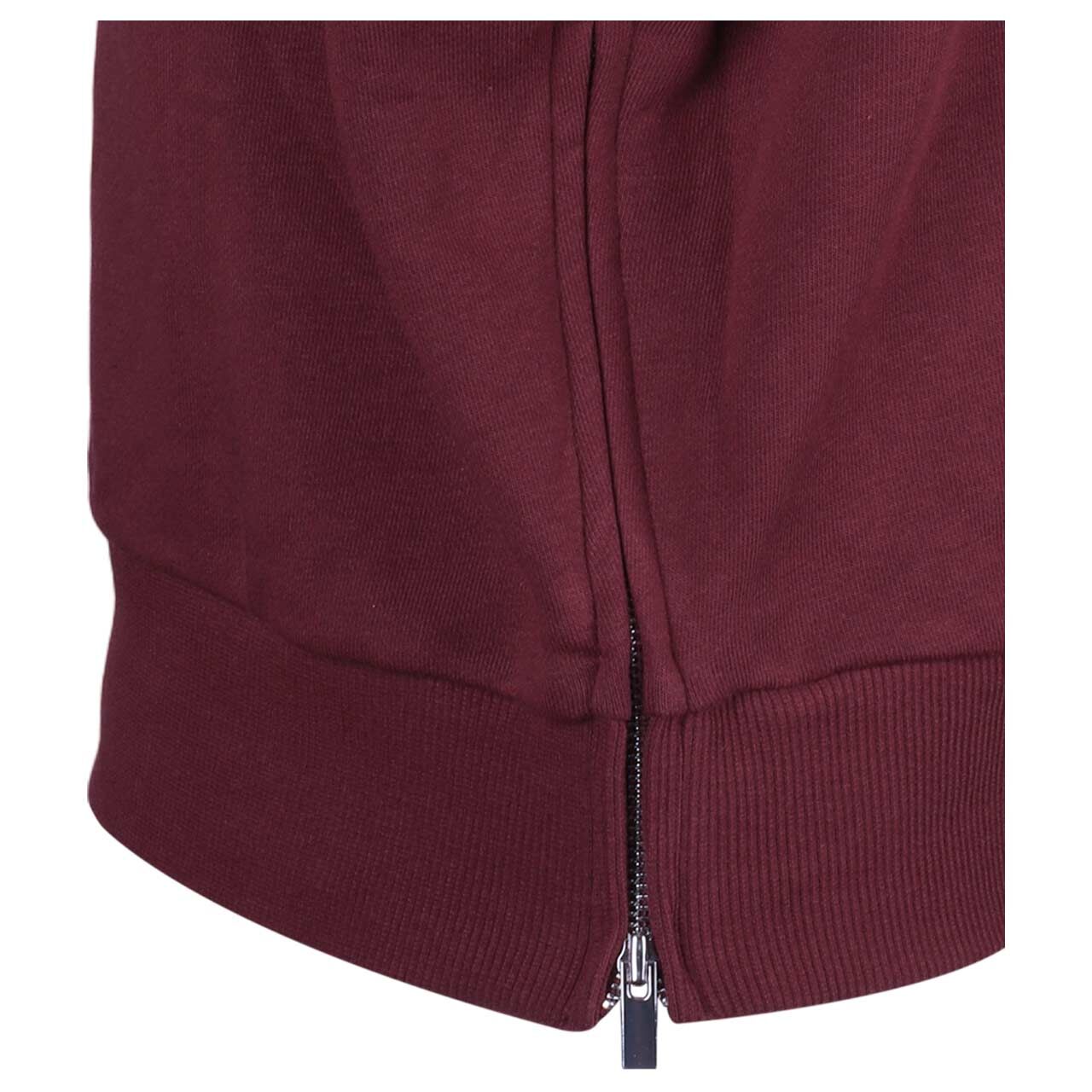 Damen 3/4 Arm Sweatshirt von Comma in Burgunderrot, Detailansicht Saum