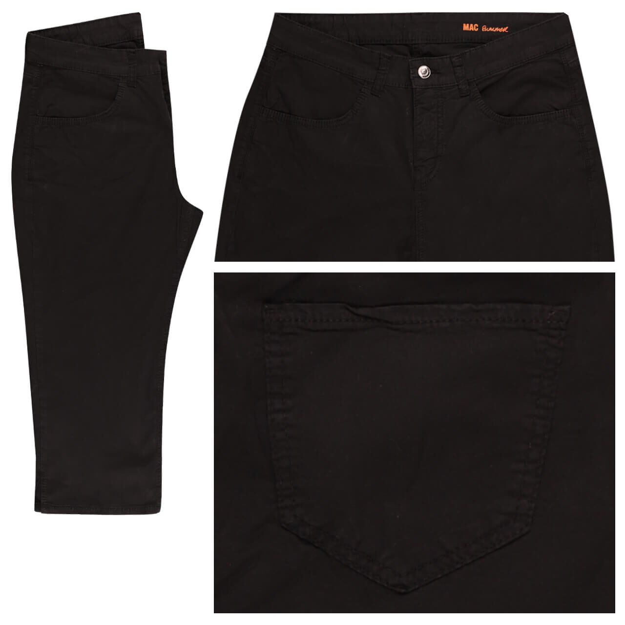 MAC Capri 3/4 Baumwollhose black summer
