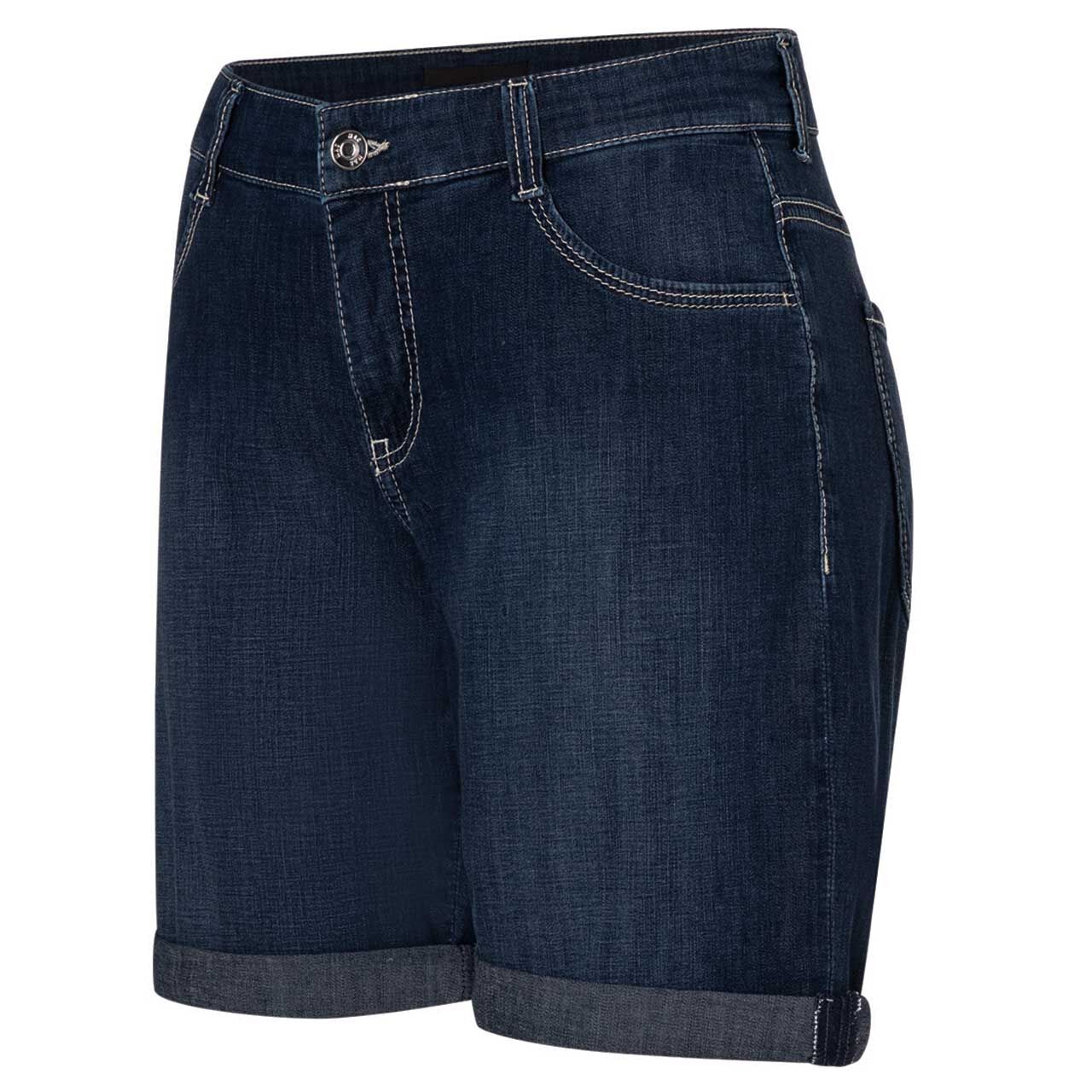 Damen Jeans Shorty von MAC in Dunkelblau angewaschen, Seitenansicht