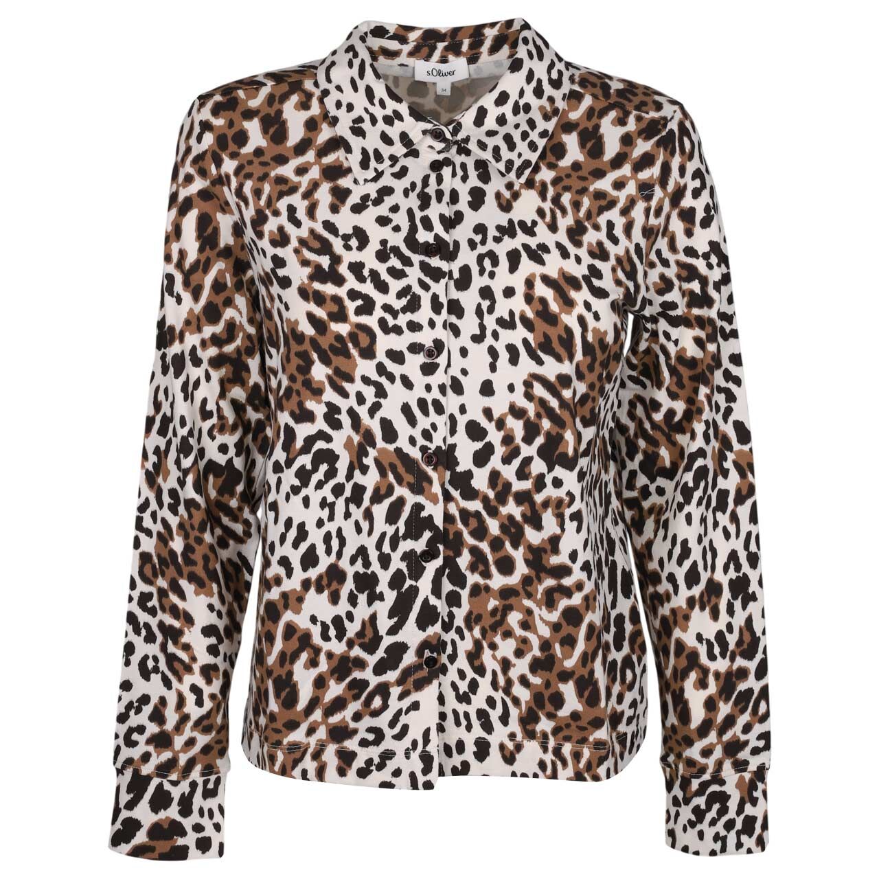 s.Oliver Damen Langarm Bluse almond white print