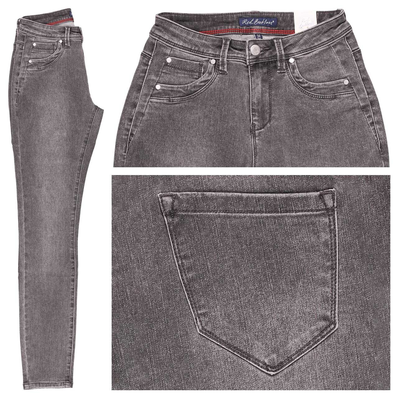 Red Button Jimmy Jeans grey denim