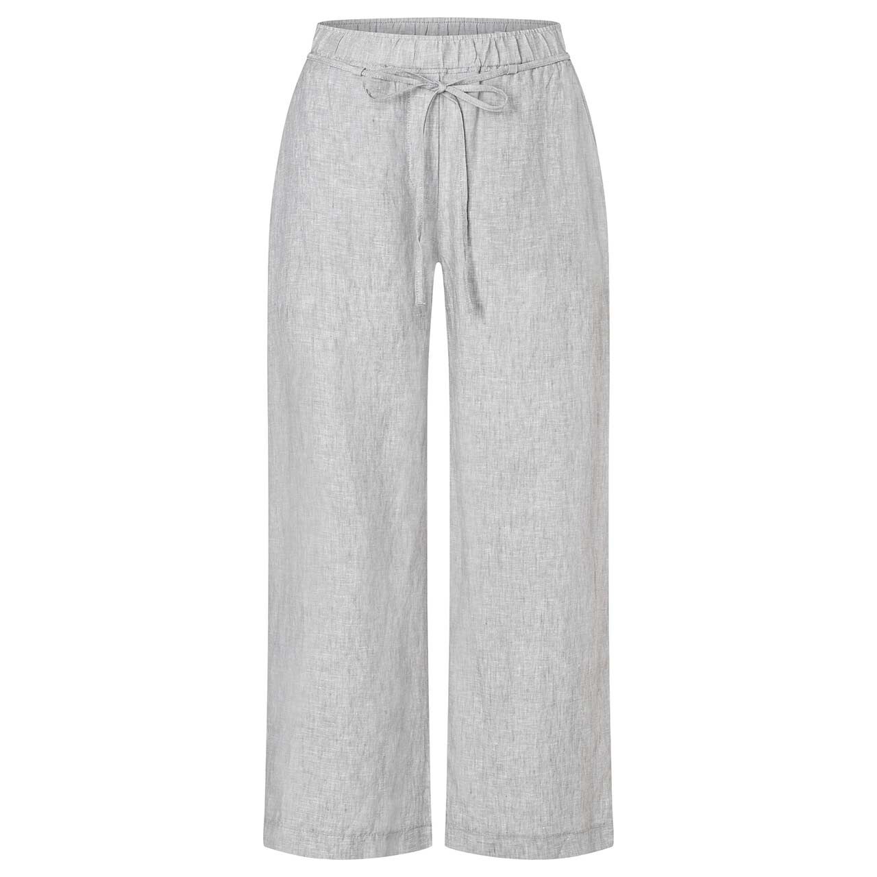 Damen 7/8 Leinenhose Chiara Belt von MAC in Grau meliert, Vorderansicht
