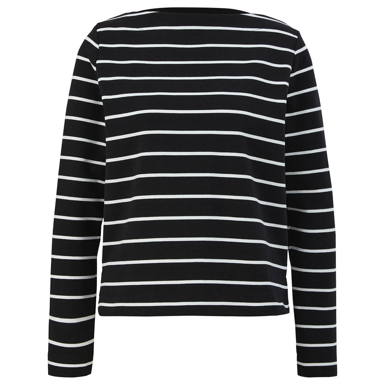 s.Oliver Damen Langarm Shirt black white stripes