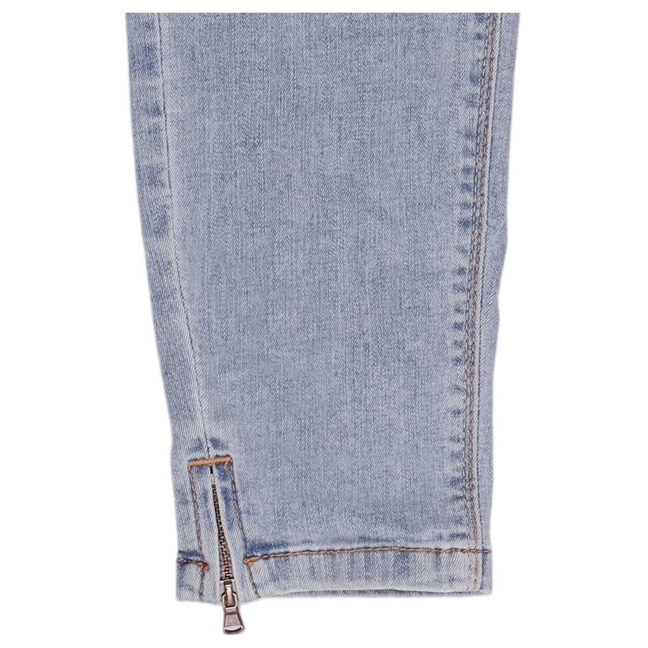 Damen Jeans Italy V 7/8 Stretch Denim von Buena Vista in Hellblau verwaschen, Detailansicht Saum