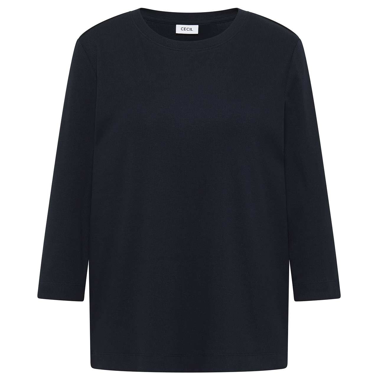 Cecil Damen 3/4 Arm Shirt Solid Rib urban dark blue