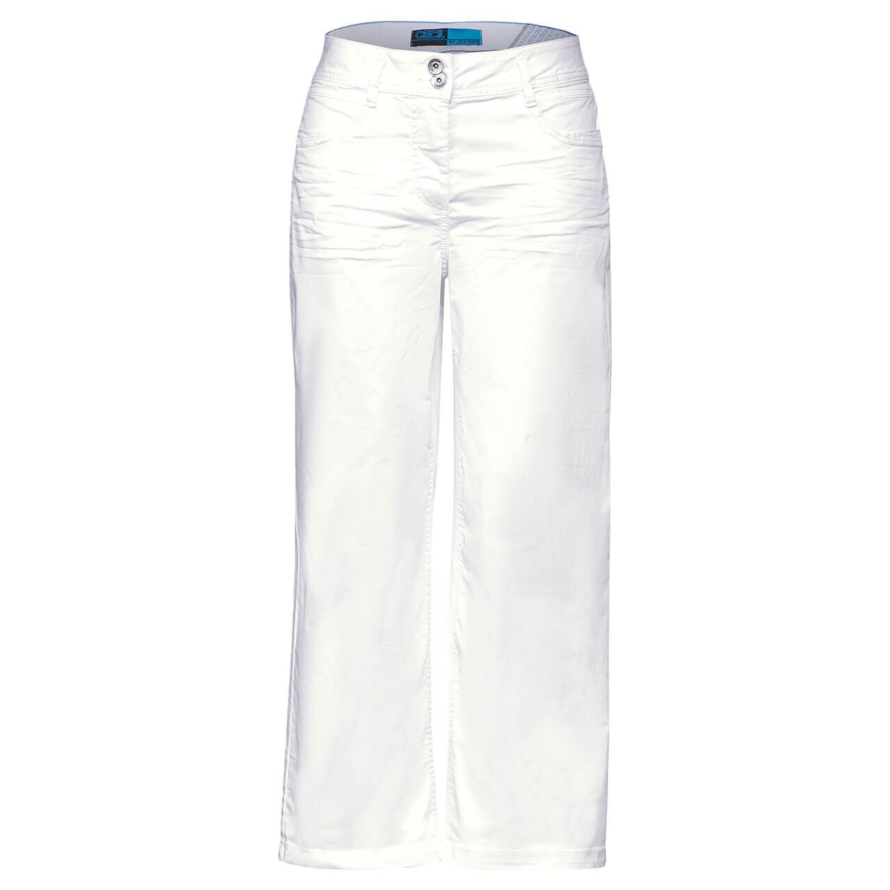 Cecil Neele Wideleg 7/8 Baumwollhose vanilla white