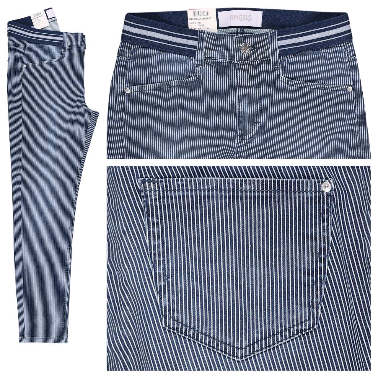 Angels Ornella Sporty 7/8 Jeans dark blue striped