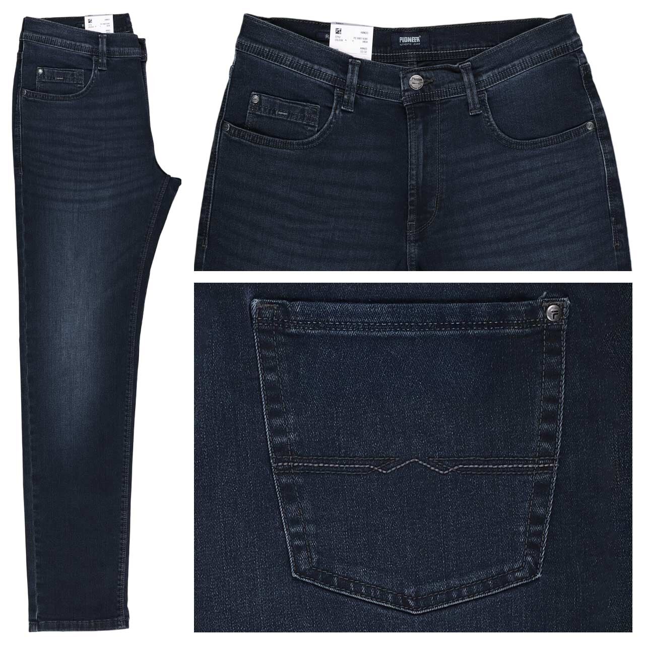 Pioneer Rando Jeans deep blue black used buffies