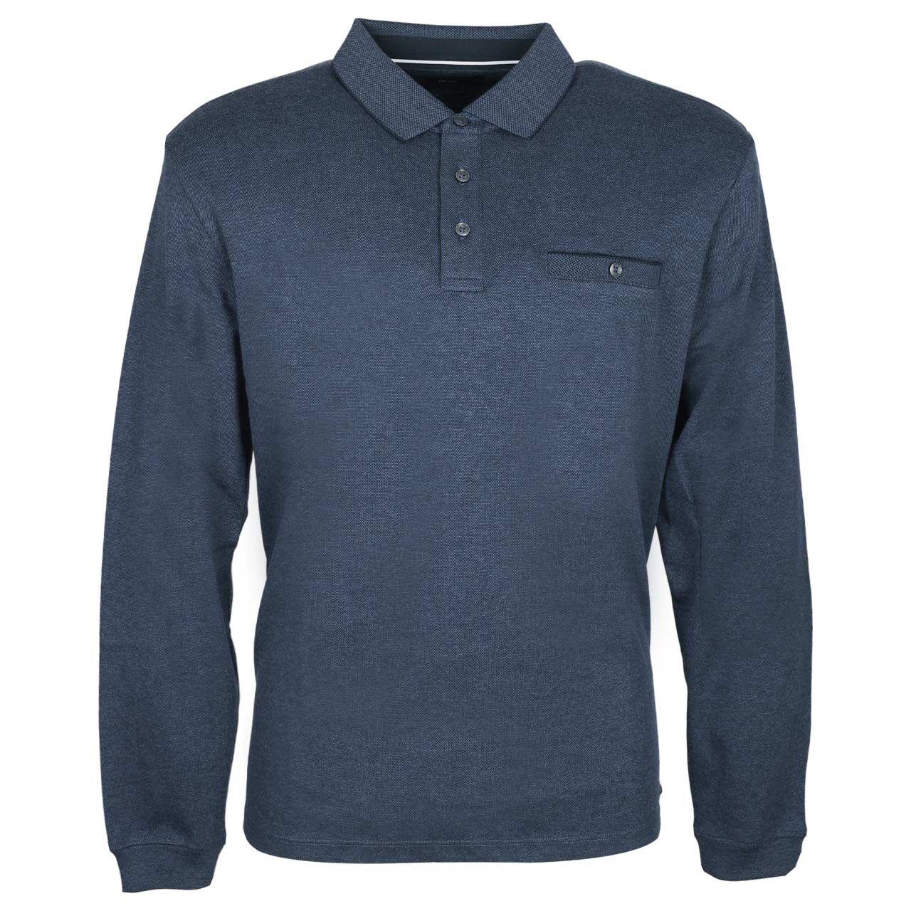 Casa Moda Herren Polo Langarm Shirt dark blue