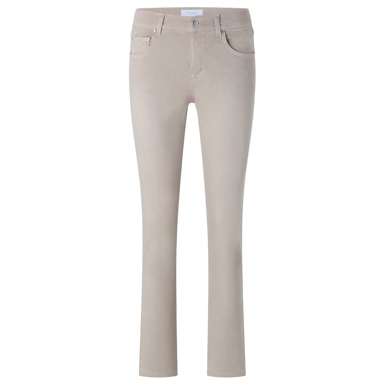 Damenjeans Skinny von Angels in Hellbeige angewaschen, Vorderansicht