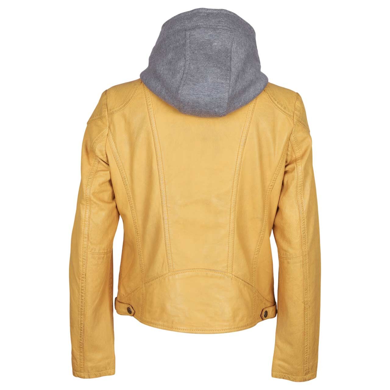 Damen Lederjacke Ammy von Mauritius in Gelb, Rückansicht