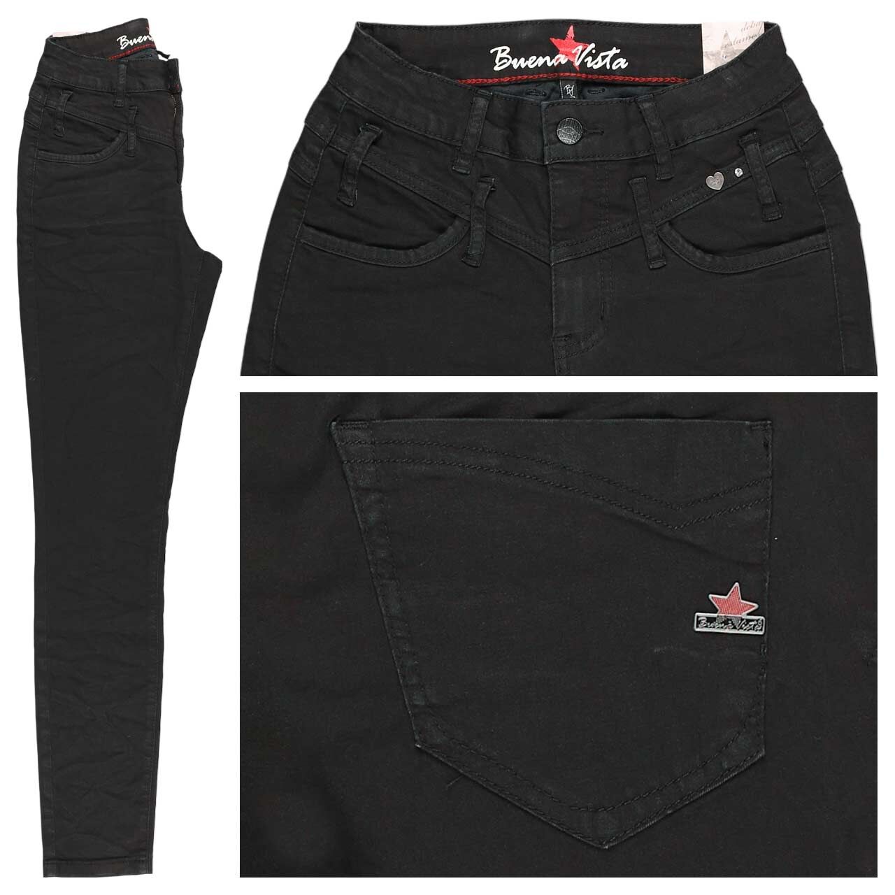 Buena Vista Florida Cropped Cozy Denim Ankle Jeans black