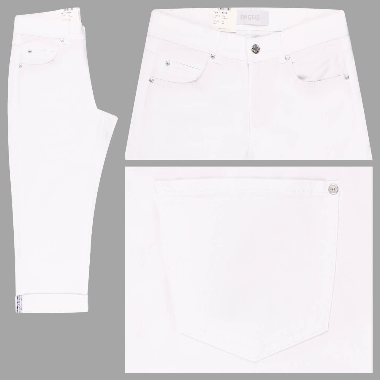 Angels Cici TU Tape 3/4 Jeans bright white