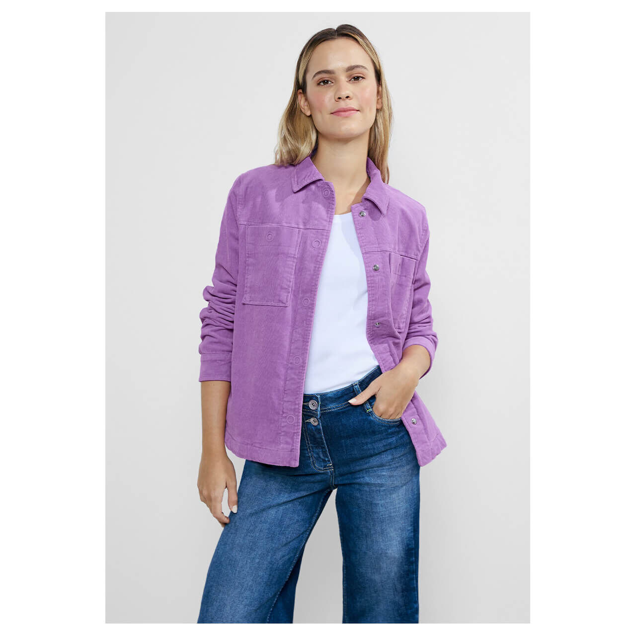 Cecil Damen Jacke Corduroy Overshirt sporty lilac