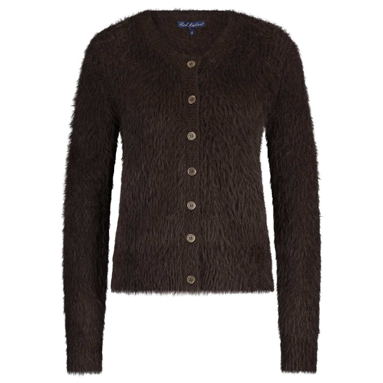 Red Button Damen Strickjacke Fuzzy Cardigan espresso brown