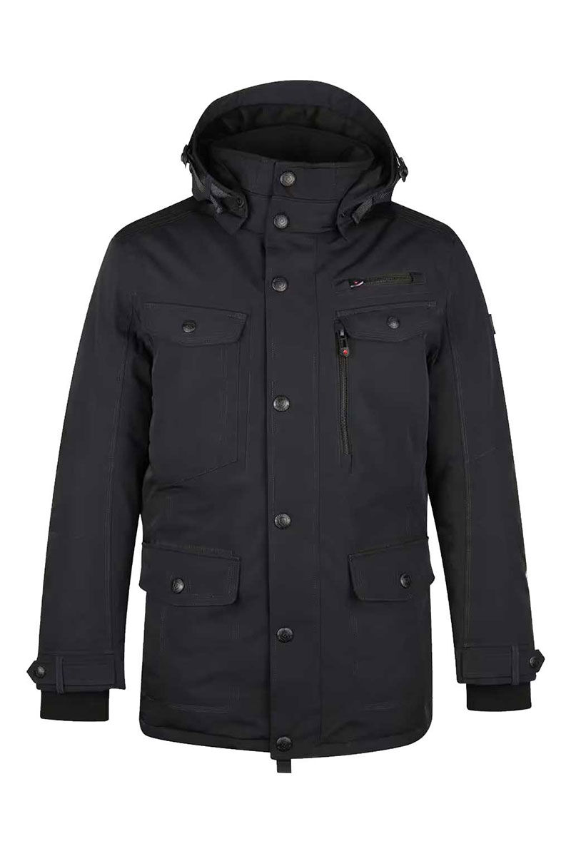 Vorderansicht der Wellensteyn Chester Herrenjacke in Schwarz