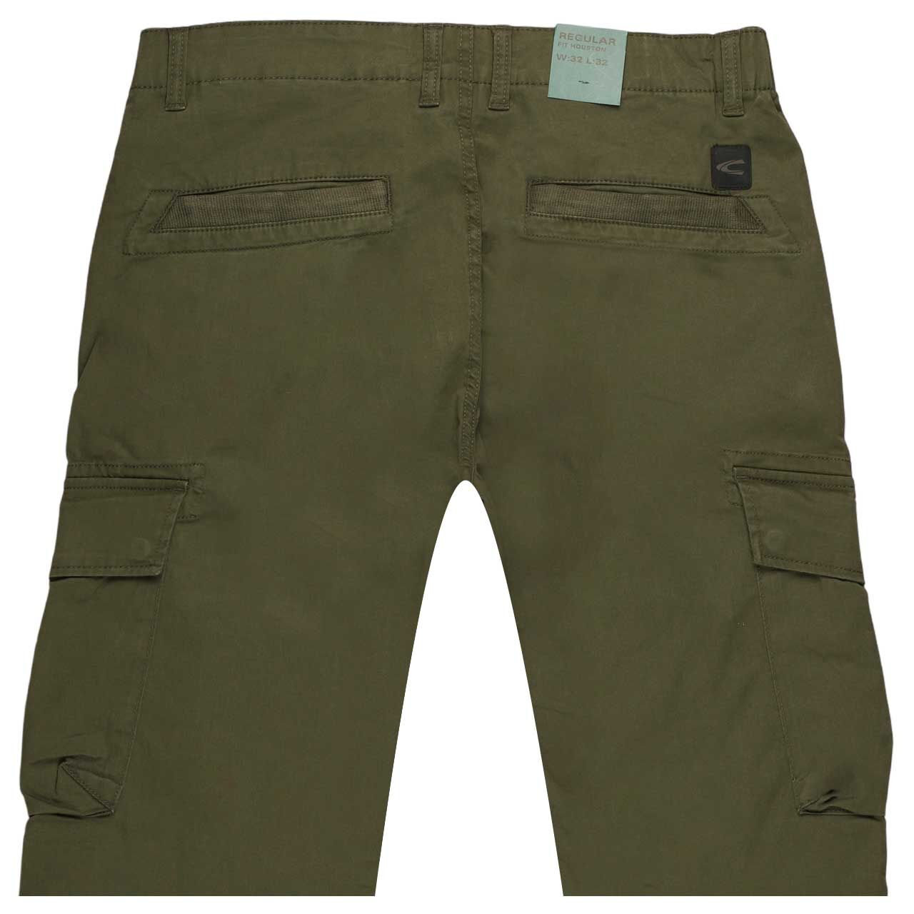 Herren Cargo Baumwollhose Houston von Camel active in Grün, detaillierte Rückansicht