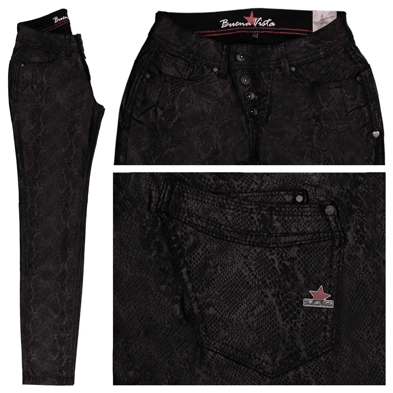 Buena Vista Malibu Cropped Stretch Twill Ankle Hose black snake