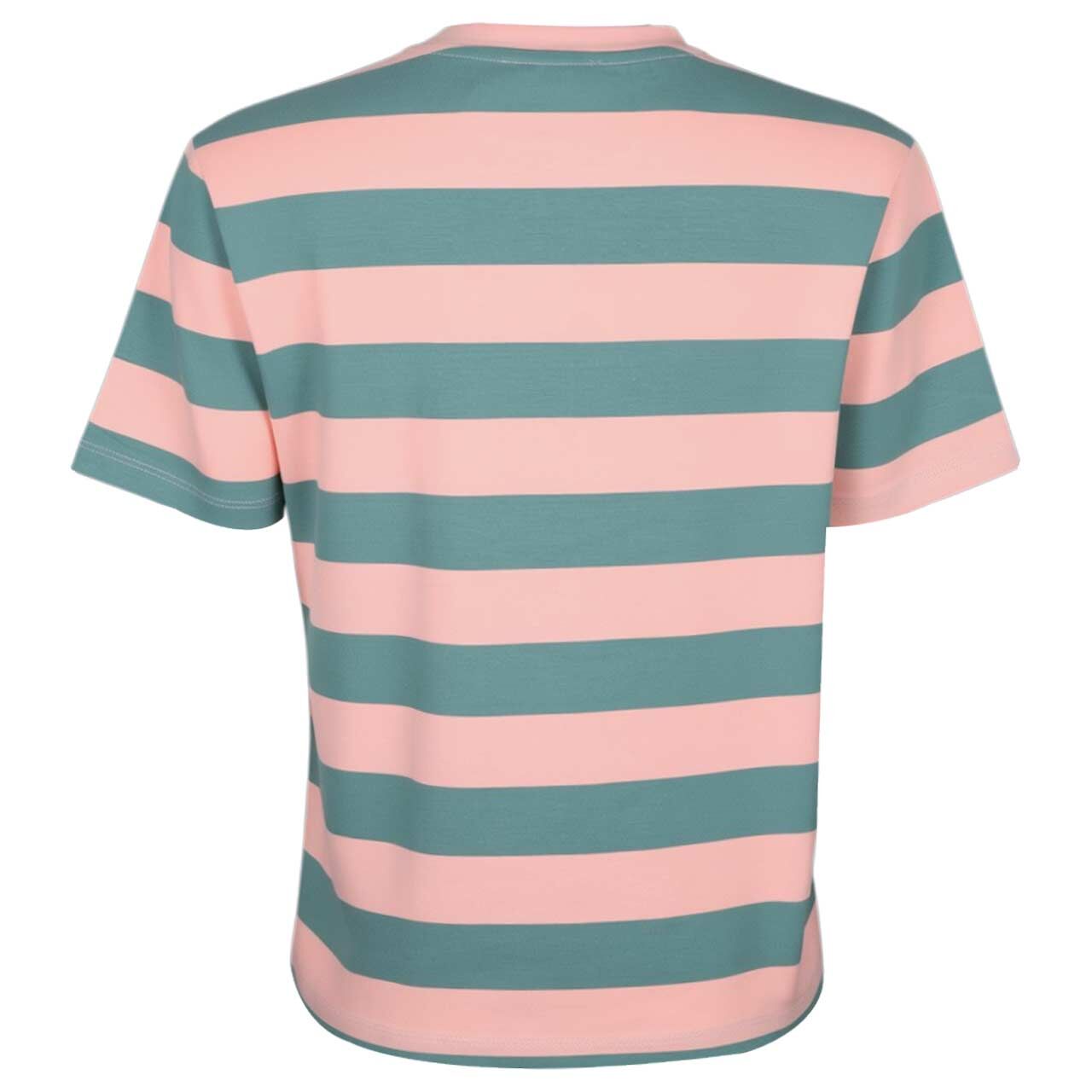 Damen T-Shirt von 24 Colours in Grün gestreift, Rückansicht