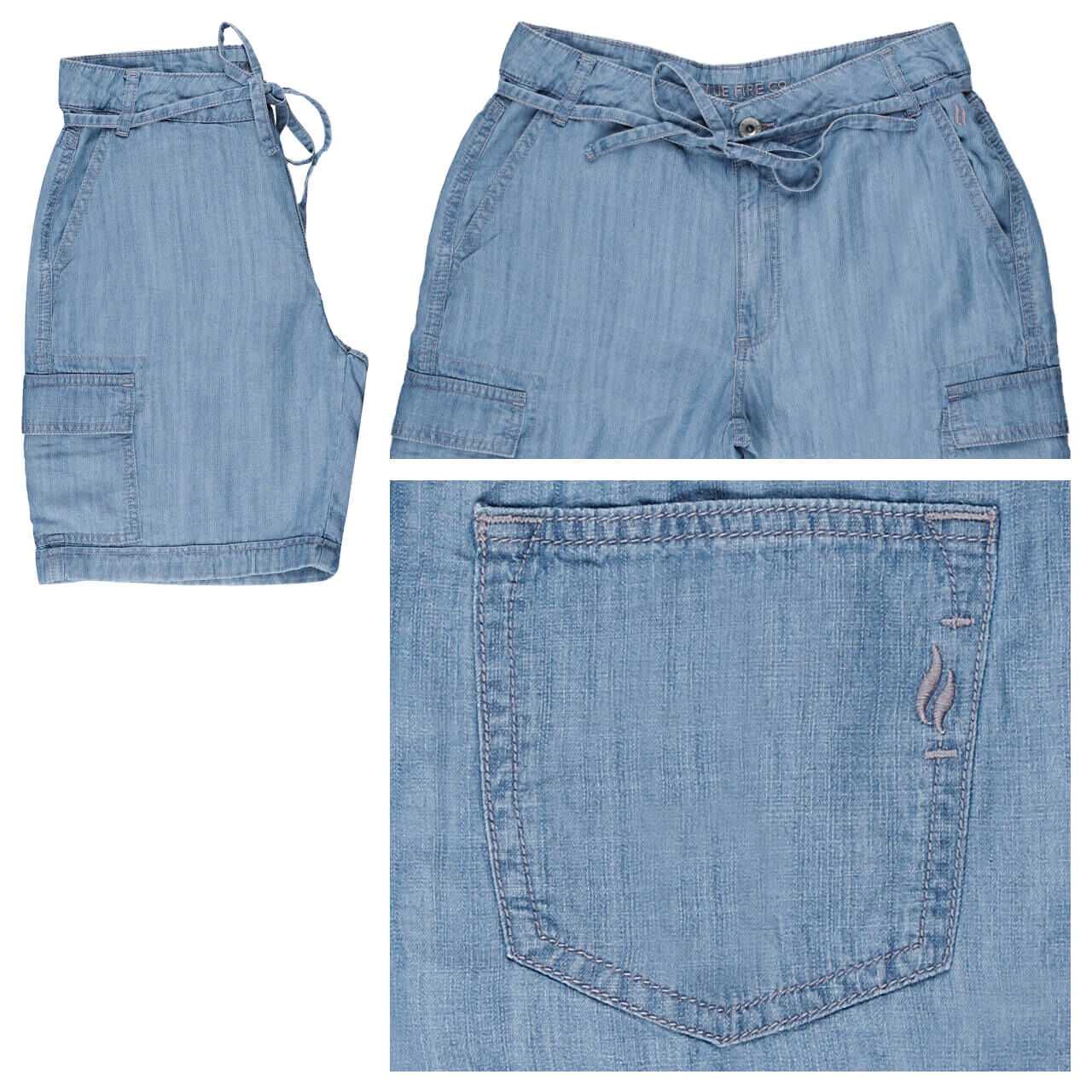 Blue Fire Solea Cargo Shorts mid blue