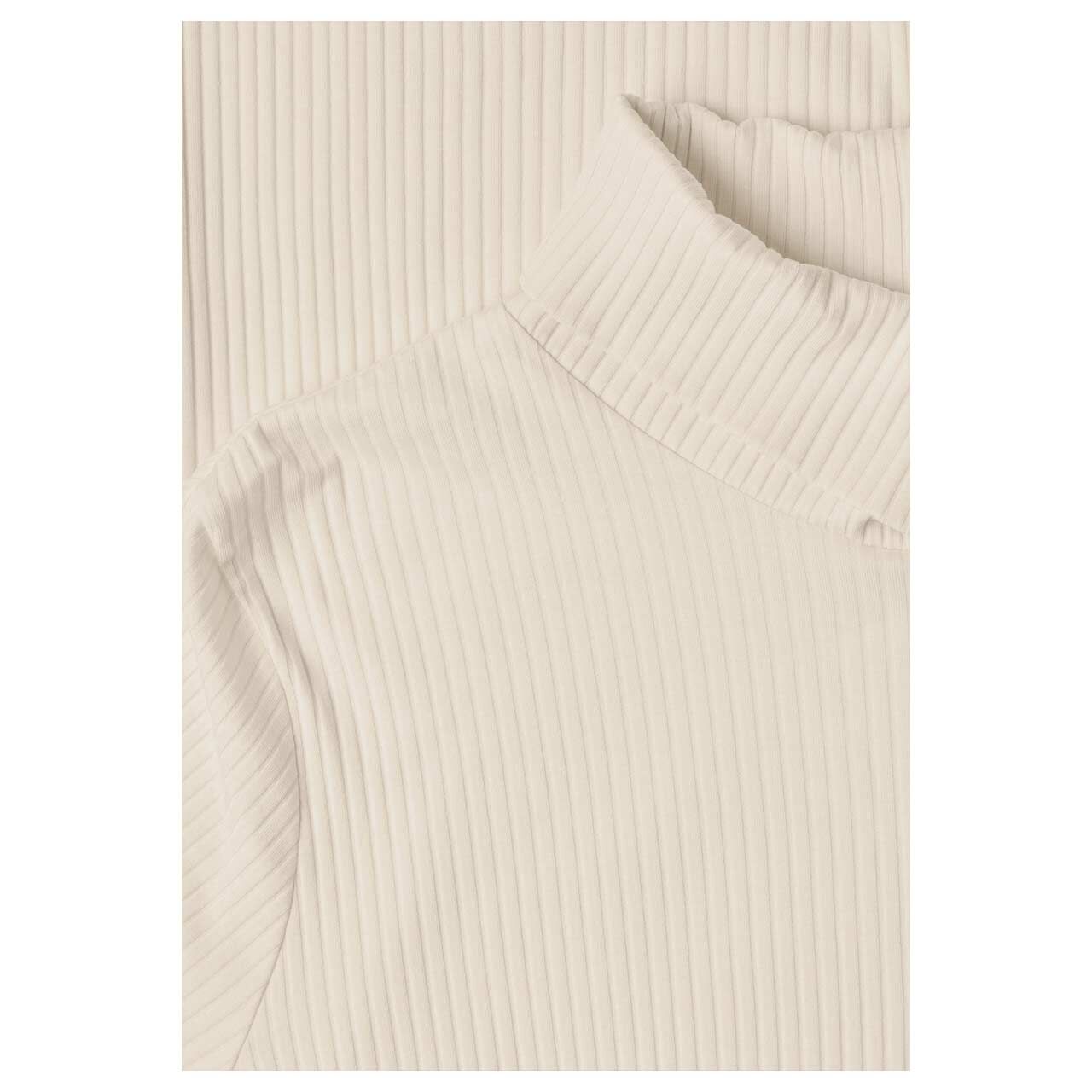 Street One Damen Rollkragen Langarmshirt Basic Big Rib Roll Neck pure beige