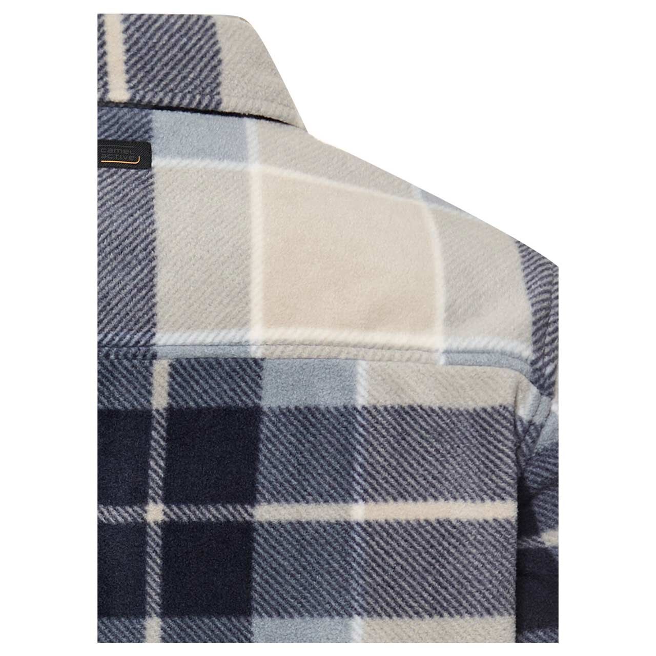 Herren Hemdjacke von Camel active in Petrol kariert, detaillierte Rückansicht